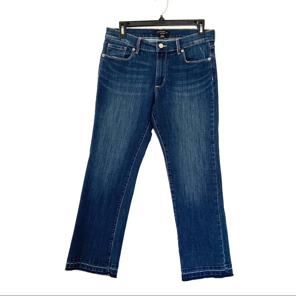 Banana Republic Flare Crop Dark Wash Blue Jeans 28